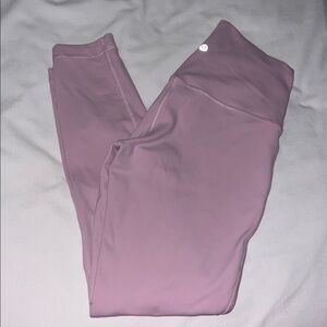 Lululemon 25” high rise double lined align leggings in pastel pink size 6